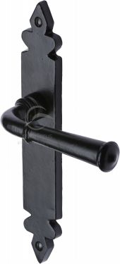 Click Here To Enlarge This Photo Of FB5810 M&period;Marcus Black Iron Rustic Door Handle Lever Latch Ludlow Design