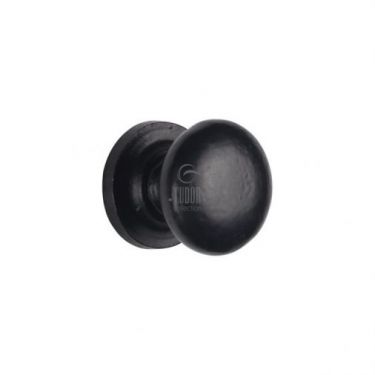Click Here To Enlarge This Photo Of FB613 25 M&period;Marcus Black Iron Rustic Cabinet Knob on Plate Round Design 25mm