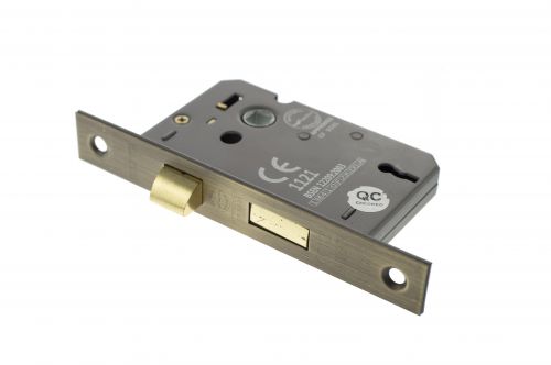 Click Here To Enlarge This Photo Of Atlantic - ALKSASH3LK25MAB 3 Lever Key Mortice Sashlock &lbrack;CE&rsqb; 2&period;5" - Matt Antique Brass