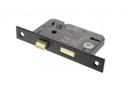 Atlantic - ALKSASH3LK25MB 3 Lever Key Mortice Sashlock &lbrack;CE&rsqb; 2&period;5" - Matt Black