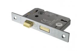 Atlantic - ALKSASH3LK25SC 3 Lever Key Mortice Sashlock &lbrack;CE&rsqb; 2&period;5" - Satin Chrome
