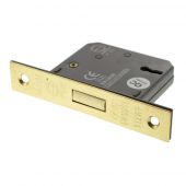 Atlantic - ALKDEAD3LK25SB 3 Lever Key Mortice Deadlock &lbrack;CE&rsqb; 2&period;5" - Satin Brass