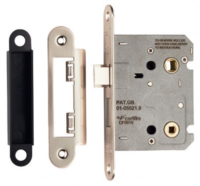 Click Here To Enlarge This Photo Of BAE5025SN&sol;R - Carlisle Brass Eurospec Easi-T Bathroom Lock 2&period;5" Residential &lpar;Radius&rpar; Satin Nickel