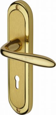 Click Here To Enlarge This Photo Of HEN1200-MF Heritage Brass Door Handle Lever Lock Henley Design Mayfair Finish