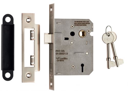 Click Here To Enlarge This Photo Of LSE5330SN - Carlisle Brass Eurospec Easi-T 3 Lever Sashlock 76mm Residential Satin Nickel