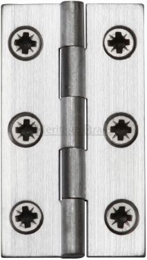 Click Here To Enlarge This Photo Of HG99-115-SC Heritage Brass Hinge Brass 2" x 1 &frac18;" Satin Chrome Finish