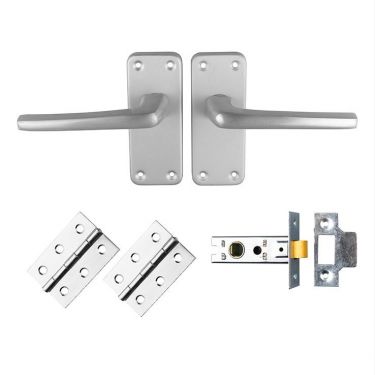 Click Here To Enlarge This Photo Of GK3002SAA&sol;INTB - Carlisle Brass Contract Satin Anodised Aluminium Latch Pack - Satin Anodised Aluminium