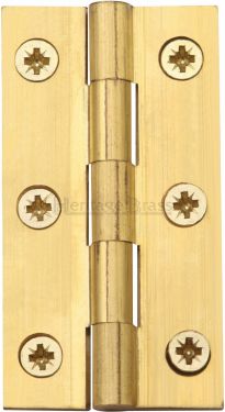 Click Here To Enlarge This Photo Of HG99-125-NB Heritage Brass Hinge Brass 3" x 1 &frac58;" Natural Brass Finish