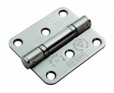 Click Here To Enlarge This Photo Of HIN13225&sol;11SSS&sol;R - Carlisle Brass Eurospec 76mm x 67mm x 2&period;5mm Grade 11 Ball Bearing Hinges &lpar;Radius&rpar; Satin Stainless Steel