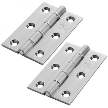Click Here To Enlarge This Photo Of HDSSW2SC - Carlisle Brass Double Stainless Steel Washered Brass Butt Hinges 76mm x 50mm x 2&period;5mm Satin Chrome