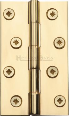 Click Here To Enlarge This Photo Of HG99-130-PB Heritage Brass Hinge Brass 4" x 2 &frac38;" Polished Brass Finish