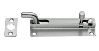 BBT1080CR&sol;BSS - Carlisle Brass Eurospec 80 x 38mm Cranked Barrel Bolt Bright Stainless Steel