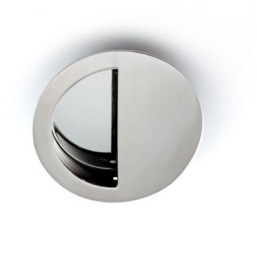 Click Here To Enlarge This Photo Of FPH1004SSS - Carlisle Brass Eurospec Circular Flush Pull 89mm Dia&period;&lpar;Semi Circular Inset&rpar; Satin Stainless Steel