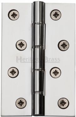 Click Here To Enlarge This Photo Of HG99-350-PC Heritage Brass Hinge Brass with Phosphor Washers 4" x 2 &frac58;" Polished Chrome Finish
