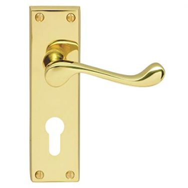 Click Here To Enlarge This Photo Of CBS54Y - Carlisle Brass Victorian Scroll Lever Lock Furniture&sol;Euro Profile &lpar;Contract Range&rpar; Polished Brass