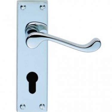 Click Here To Enlarge This Photo Of CBS54YCP - Carlisle Brass Victorian Scroll Lever Lock Furniture&sol;Euro Profile &lpar;Contract Range&rpar; Polished Chrome