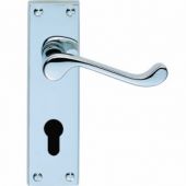 CBS54YCP - Carlisle Brass Victorian Scroll Lever Lock Furniture&sol;Euro Profile &lpar;Contract Range&rpar; Polished Chrome