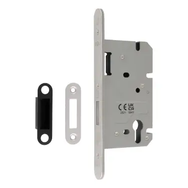 Click Here To Enlarge This Photo Of DLS0060EPSSS&sol;R - Carlisle Brass Eurospec Din Euro Deadlock 60mm &lpar;Radius&rpar; Satin Stainless Steel