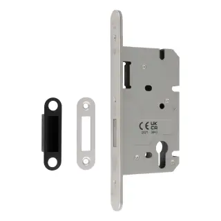 DLS0060EPSSS&sol;R - Carlisle Brass Eurospec Din Euro Deadlock 60mm &lpar;Radius&rpar; Satin Stainless Steel