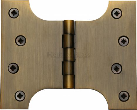 Click Here To Enlarge This Photo Of HG99-390-AT Heritage Brass Parliament Hinge Brass 4" x 3" x 5" Antique Brass Finish