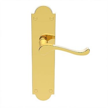 Click Here To Enlarge This Photo Of CBS67 - Carlisle Brass Victorian Shaped Scroll Lever Latch Furniture &lpar;Contract Range&rpar; Polished Brass