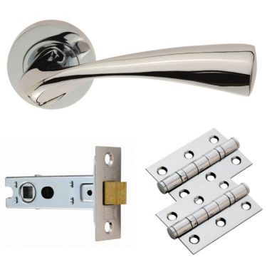 Click Here To Enlarge This Photo Of GK007CP&sol;INTB - Carlisle Brass 'Sintra' Lever on Rose Latch Pack - Polished Chrome