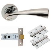 GK007CP&sol;INTB - Carlisle Brass 'Sintra' Lever on Rose Latch Pack - Polished Chrome