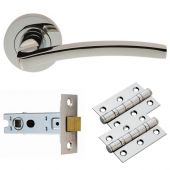 GK009CP&sol;INTB - Carlisle Brass 'Tavira' Lever on Rose Latch Pack - Polished Chrome