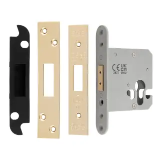 EDS5030PVD - Carlisle Brass Eurospec Easi-T 76mm Euro Profile Deadlock PVD Stainless Brass
