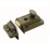 RCN8160GN&sol;SC - Carlisle Brass Eurospec 60mm Rim Cylinder Nightlatch Traditional Style with Satin Chrome Cylinder