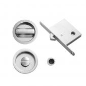 ART55BCP - Carlisle Brass Manital Sliding Door Lock Set &lpar;Round&rpar; with WC Turn&comma; Flush Pull & Mortice Lock Polished Chrome &lpar;suitable on 40-44mm thick doors&rpar;