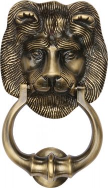 Click Here To Enlarge This Photo Of K1210-AT Heritage Brass Lion Knocker Antique Brass Finish