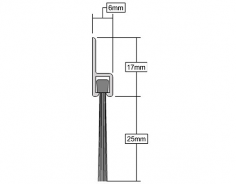 Click Here To Enlarge This Photo Of Stormguard Heavy Duty Brush Door Seal 914mm Aluminium &lpar;02SR0190914A&rpar;