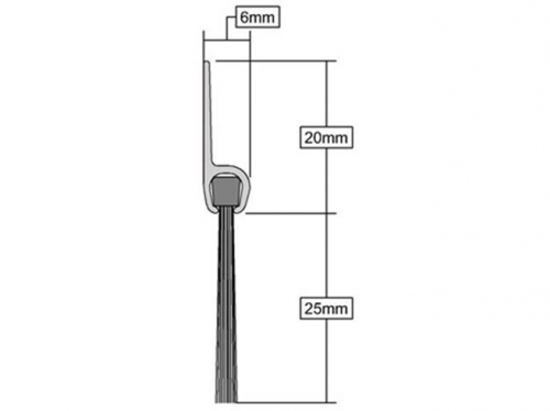 Click Here To Enlarge This Photo Of Stormguard PVC Door Bottom Brush 914mm White &lpar;02SR0200914W&rpar;