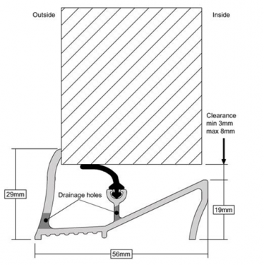 Click Here To Enlarge This Photo Of Stormguard Lowline Opening Threshold 914mm Black &lpar;04SR0010914BL&rpar;