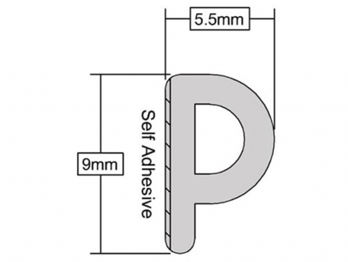Click Here To Enlarge This Photo Of Stormguard EPDM P Section Weatherstrip Draught Seal 5m Brown &lpar;05SR034005MB&rpar;
