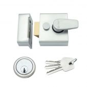 ZNL40SC - Zoo Hardware 40mm Narrow Nightlatch c&sol;w 5 Pin Cylinder - Satin Chrome