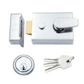 ZNL60CP - Zoo Hardware 60mm Standard Nightlatch c&sol;w 5 Pin Cylinder - Polished Chrome