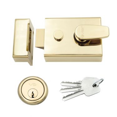 Click Here To Enlarge This Photo Of ZNL60EB - Zoo Hardware 60mm Standard Nightlatch c&sol;w 5 Pin Cylinder - Electro Brass