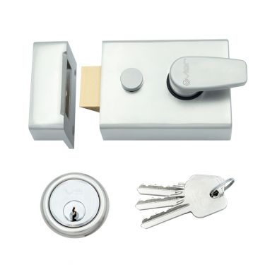 Click Here To Enlarge This Photo Of ZNL60SC - Zoo Hardware 60mm Standard Nightlatch c&sol;w 5 Pin Cylinder - Satin Chrome