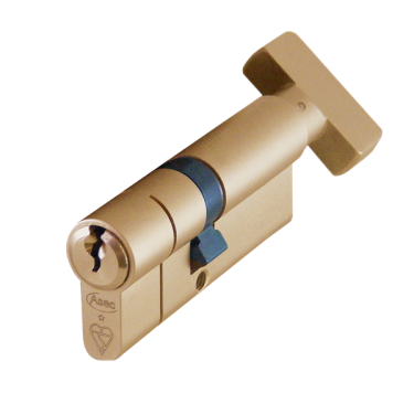 Click Here To Enlarge This Photo Of AS10023 - ASEC Kite British Standard 1 Star Kitemarked Euro Key & Turn Cylinder - 70mm 40&sol;T30 &lpar;35&sol;10&sol;T25&rpar; KD Polished Brass