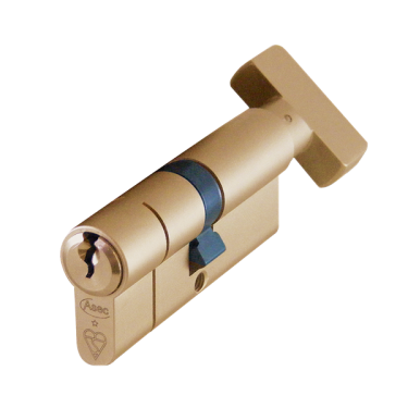 Click Here To Enlarge This Photo Of AS10163 - ASEC Kite British Standard 1 Star Kitemarked Euro Key & Turn Cylinder - 80mm 40&sol;T40 &lpar;35&sol;10&sol;T35&rpar; KD Satin Brass
