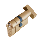 AS10165 - ASEC Kite British Standard 1 Star Kitemarked Euro Key & Turn Cylinder - 75mm 35&sol;T40 &lpar;30&sol;10&sol;T35&rpar; KD Satin Brass