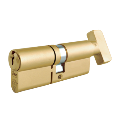 Click Here To Enlarge This Photo Of AS10387 - ASEC Kite Elite 3 Star Snap Resistant Euro Key & Turn Cylinder - 80mm 40&sol;T40 &lpar;35&sol;10&sol;35T&rpar; KD Polished Brass