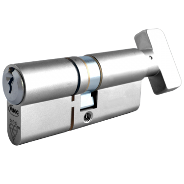 Click Here To Enlarge This Photo Of AS11843 - ASEC Kite Elite 3 Star Snap Resistant Euro Key & Turn Cylinder - 70mm 35&sol;T35 &lpar;30&sol;10&sol;30T&rpar; KD Polished Chrome