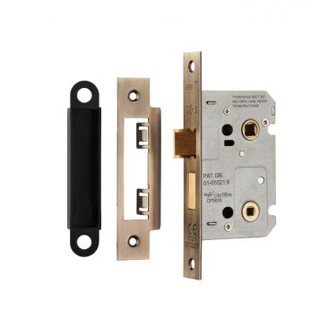 Click Here To Enlarge This Photo Of BAE5025AB - Carlisle Brass Eurospec Residential Bathroom Lock 64mm Antique Brass
