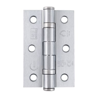 Click Here To Enlarge This Photo Of Eclipse 14101 Grade 7 Satin Chrome &lpar;Mild Steel&rpar; Ball Bearing Hinges 76 x 51 x 2mm