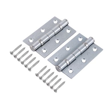 Click Here To Enlarge This Photo Of Eclipse 14101 Grade 7 Satin Chrome &lpar;Mild Steel&rpar; Ball Bearing Hinges 76 x 51 x 2mm