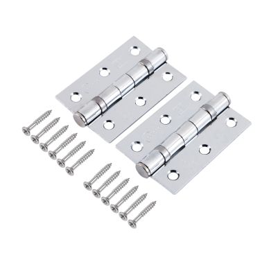 Click Here To Enlarge This Photo Of Eclipse 14102 Grade 7 Polished Chrome &lpar;Mild Steel&rpar; Ball Bearing Hinges 76 x 51 x 2mm