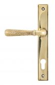 45498 From The Anvil Aged Brass Hammered Newbury Slimline Espag&period; Lock Set - 92mm centres - 212mm screw centres
